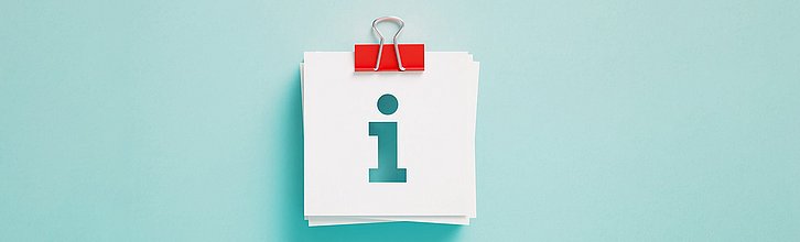 Ein Notizzettel mit einem großen "I" darauf